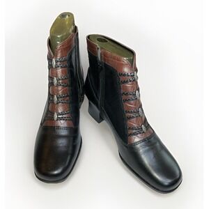London Fog Sibelen Ankle Boot Women's Size 7 Leather Waterproof Steampunk 90s Y2